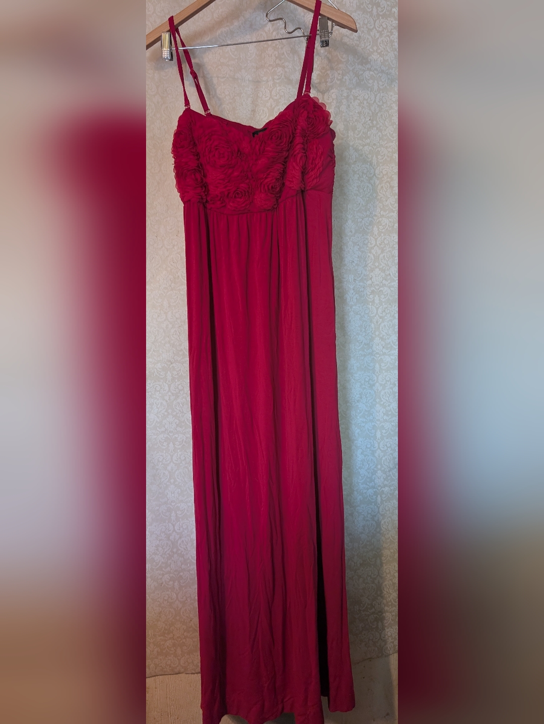 Soma Red Floral Bodice Maxi Dress Large